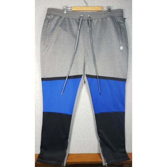 Makobi Mens Drawstring Sweat Pants‎ 4XB Gray Blue Black New with Tags - Picture 1 of 9